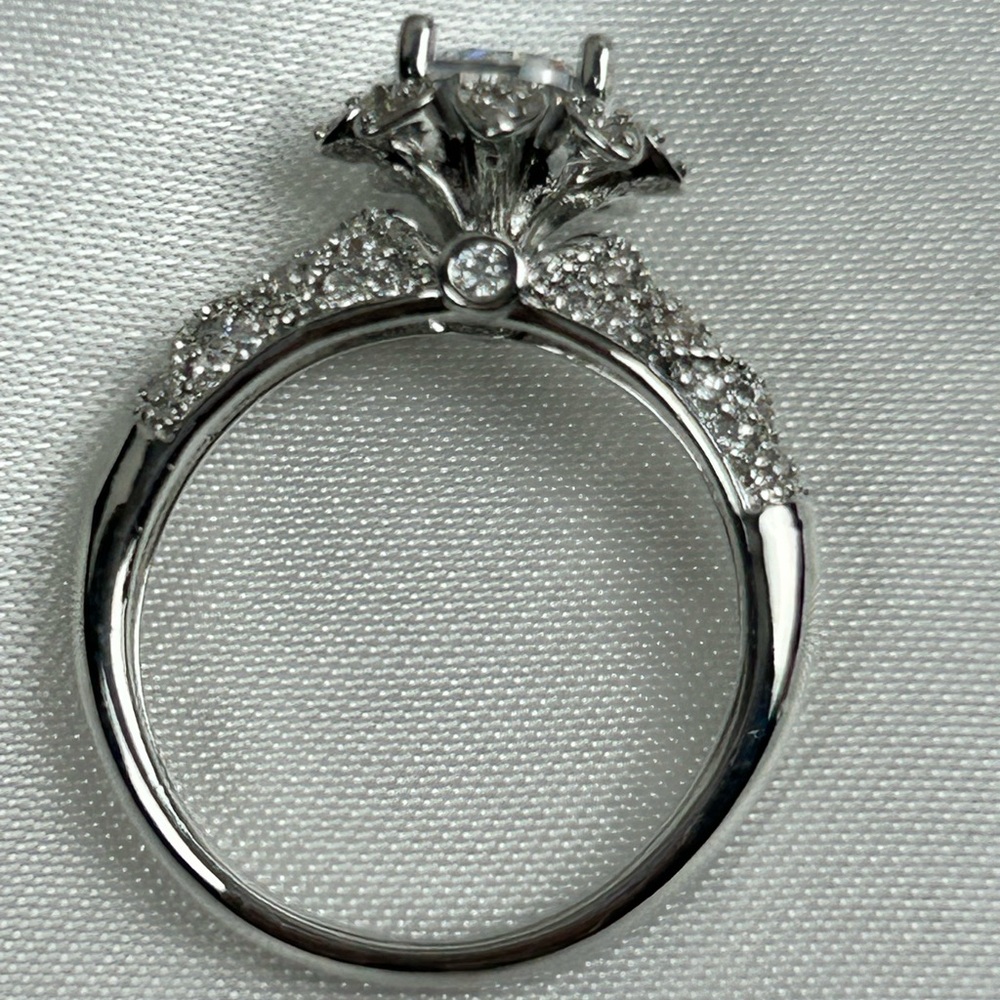 Silver Ring with Clear faux Gemstone